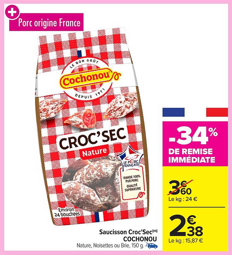 Saucisson Croc'Sec Cochonou