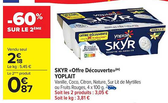 SKYR «Offre Découverte»(m) YOPLAIT