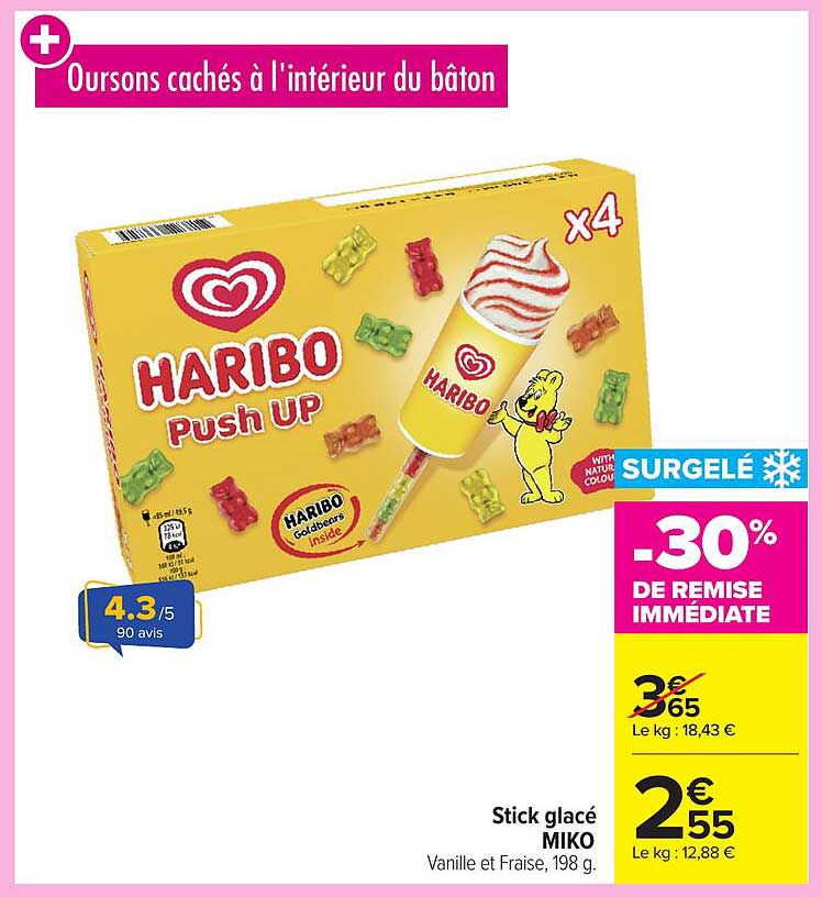 Stick glacé MIKO Haribo Push Up x4