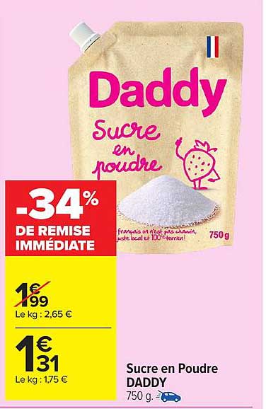 Sucre en Poudre DADDY 750 g