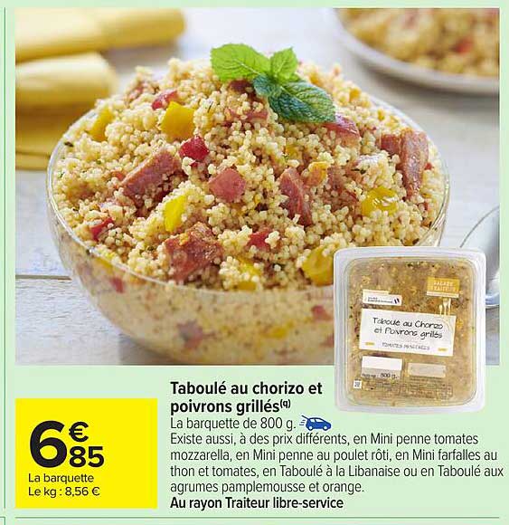 Taboulé au chorizo et poivrons grillés