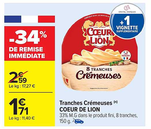 Tranches Crémeuses COEUR DE LION