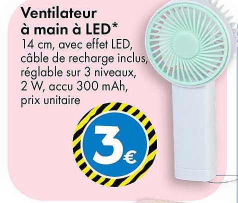 Ventilateur à main à LED*