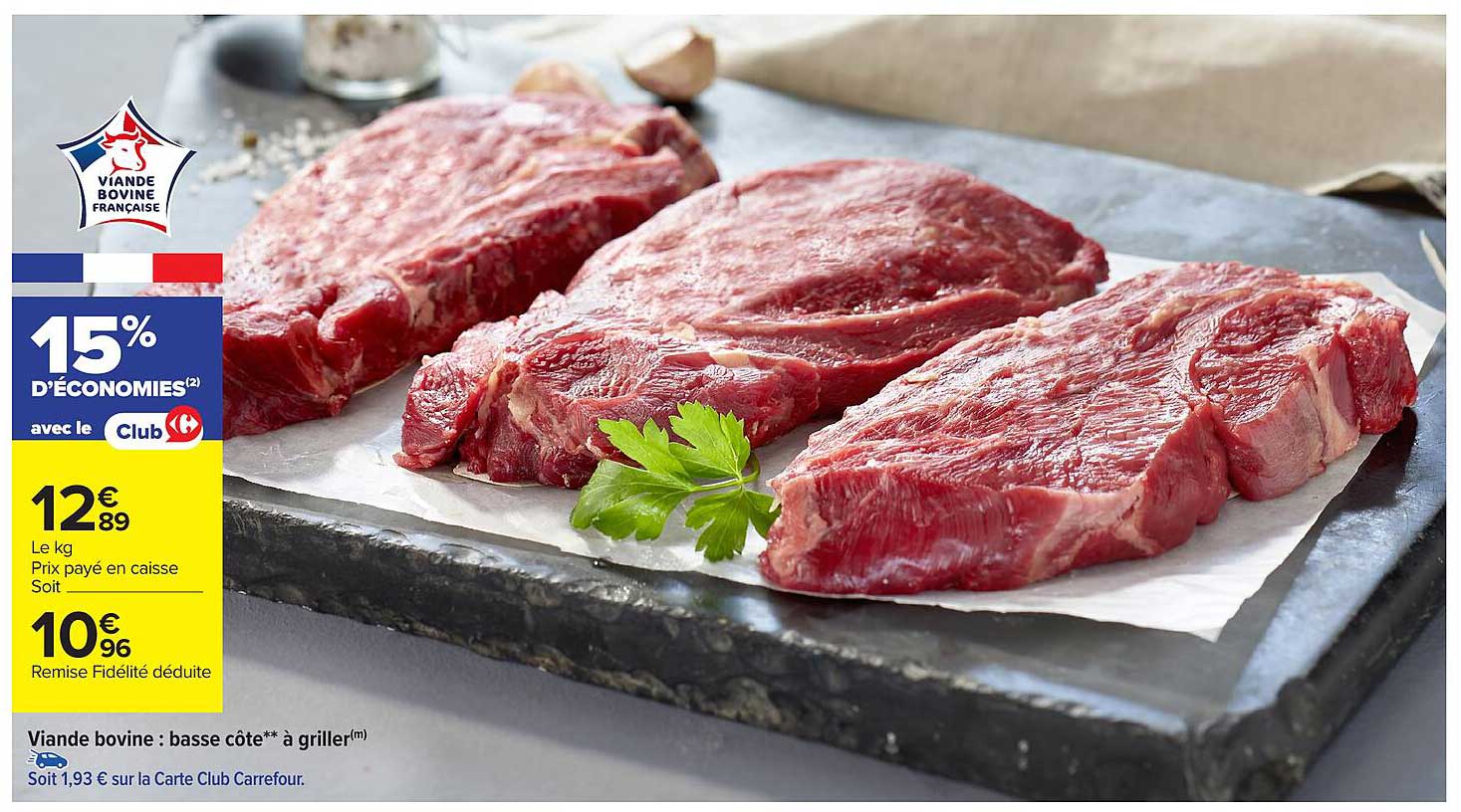 Viande bovine : basse côte à griller