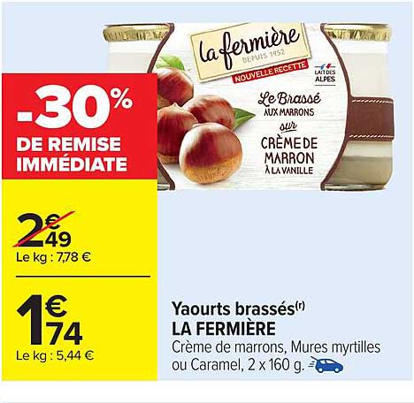 Yaourts brassés(r) LA FERMIÈRE