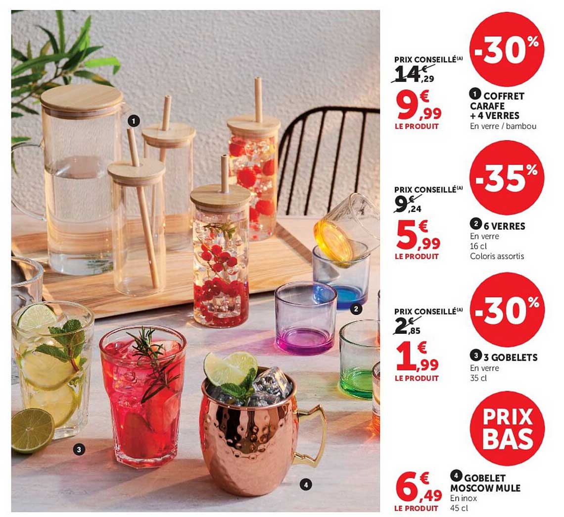 1 COFFRET CARAFE + 4 VERRES