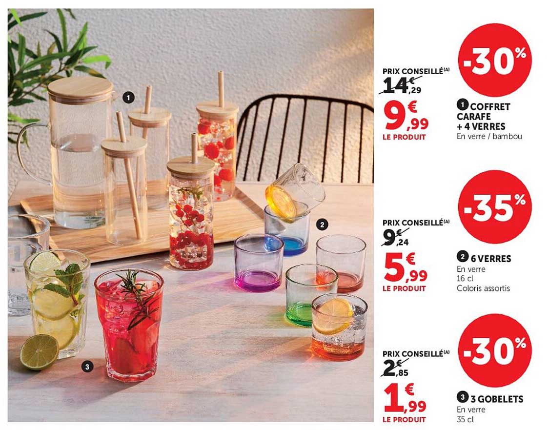 1 COFFRET CARAFE + 4 VERRES
