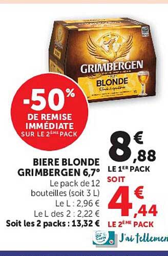 -50% DE REMISE IMMÉDIATE SUR LE 2ÈME PACK