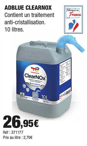 ADBLUE CLEARNOX Contient un traitement anti-cristallisation. 10 litres.