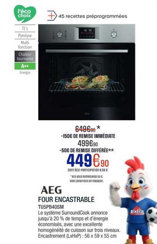 AEG FOUR ENCASTRABLE TU5PB40SM