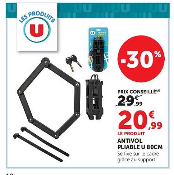 ANTIVOL PLIABLE U 80CM