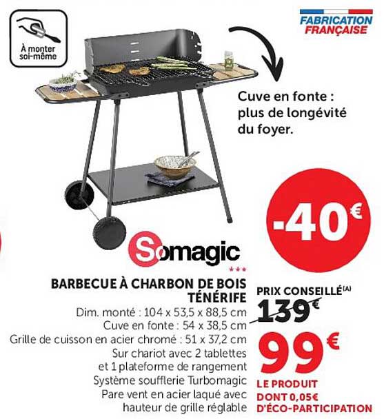 BARBECUE À CHARBON DE BOIS TÉNÉRIFE
