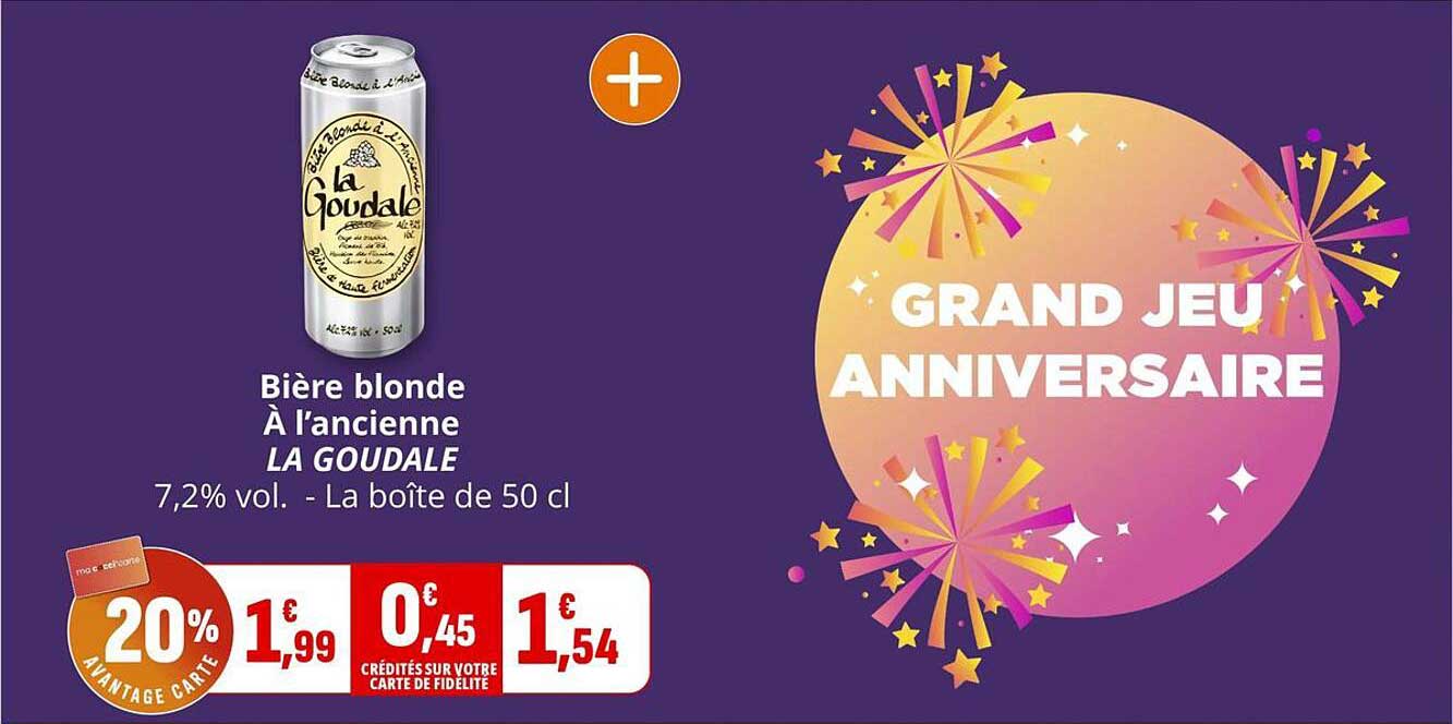 Bière blonde À l’ancienne LA GOUDALE 7,2% vol. - La boîte de 50 cl