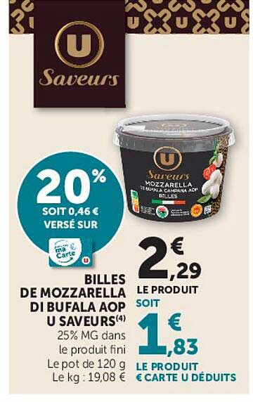 BILLES DE MOZZARELLA DI BUFALA AOP U SAVEURS
