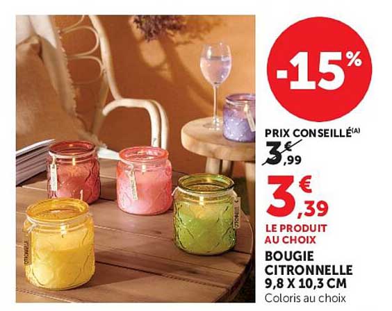 BOUGIE CITRONNELLE 9,8 X 10,3 CM