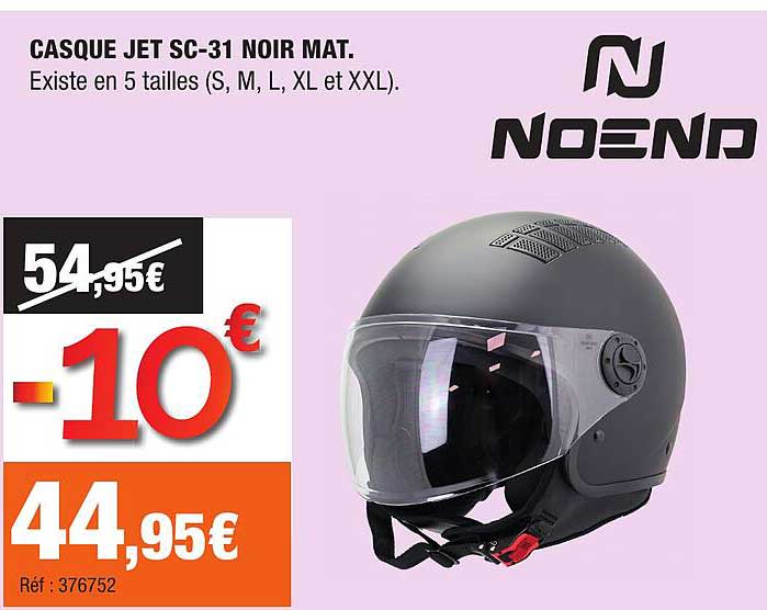 CASQUE JET SC-31 NOIR MAT.
