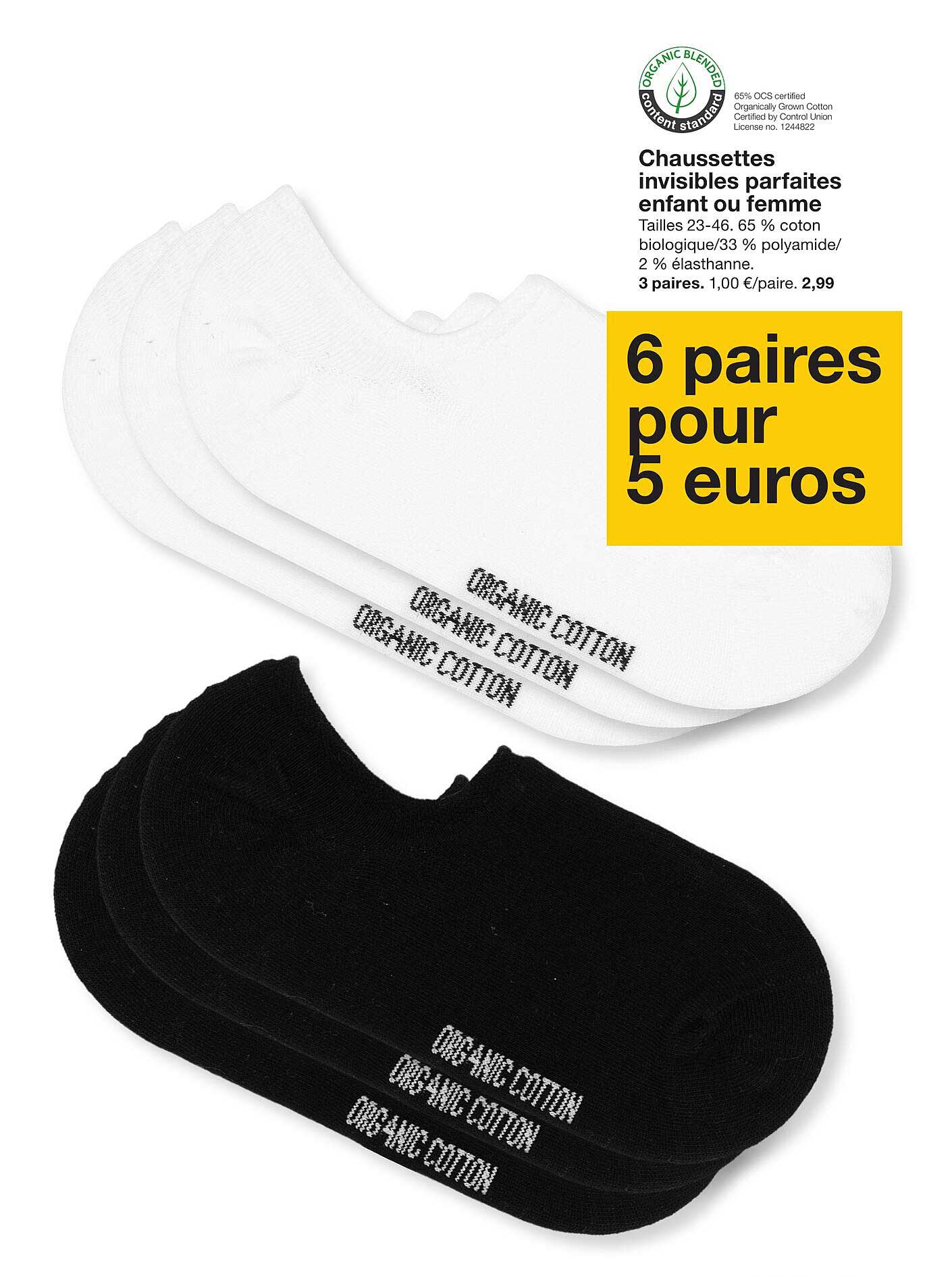 Chaussettes invisibles parfaites enfant ou femme