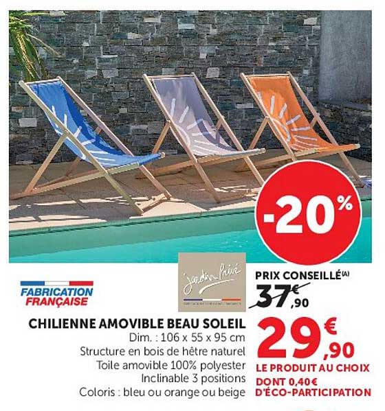 CHILIENNE AMOVIBLE BEAU SOLEIL