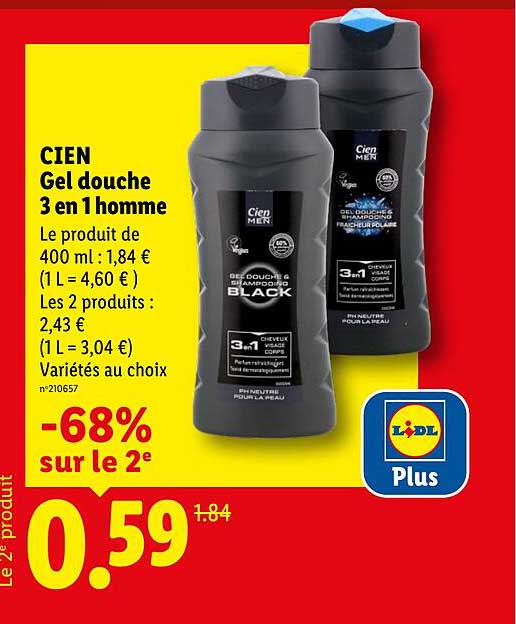 CIEN Gel douche 3 en 1 homme