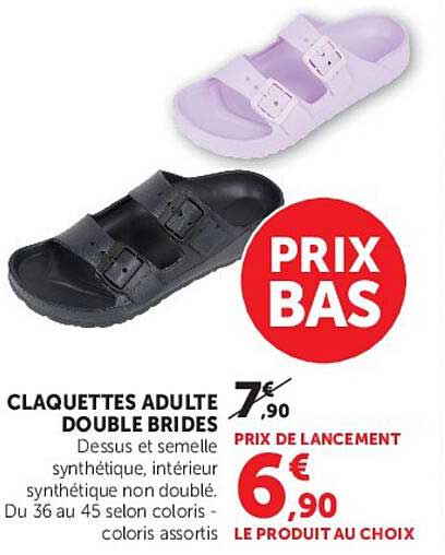 CLAQUETTES ADULTE DOUBLE BRIDES