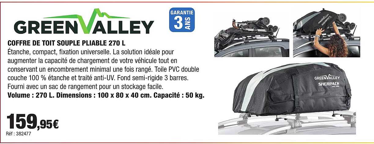 COFFRE DE TOIT SOUPLE PLIABLE 270 L