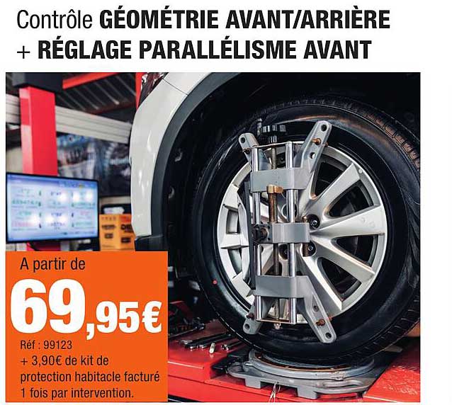 Contrôle GÉOMÉTRIE AVANT/ARRIÈRE + RÉGLAGE PARALLÉLISME AVANT