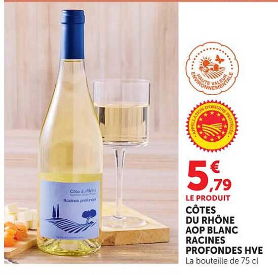 CÔTES DU RHÔNE AOP BLANC RACINES PROFONDES HVE