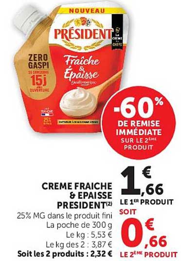CREME FRAICHE & EPAISSE PRESIDENT