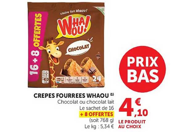 CREPES FOURREES WHAOU (1) Chocolat ou chocolat lait