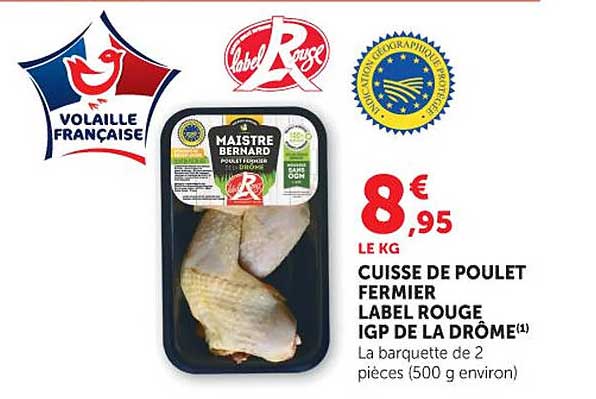 CUISSE DE POULET FERMIER LABEL ROUGE IGP DE LA DRÔME