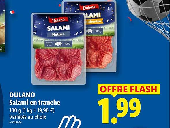 DULANO Salami en tranche 100 g (1 kg = 19,90 €) Variétés au choix