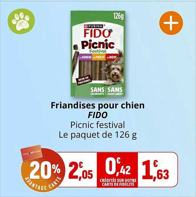 Friandises pour chien FIDO Picnic festival Le paquet de 126 g