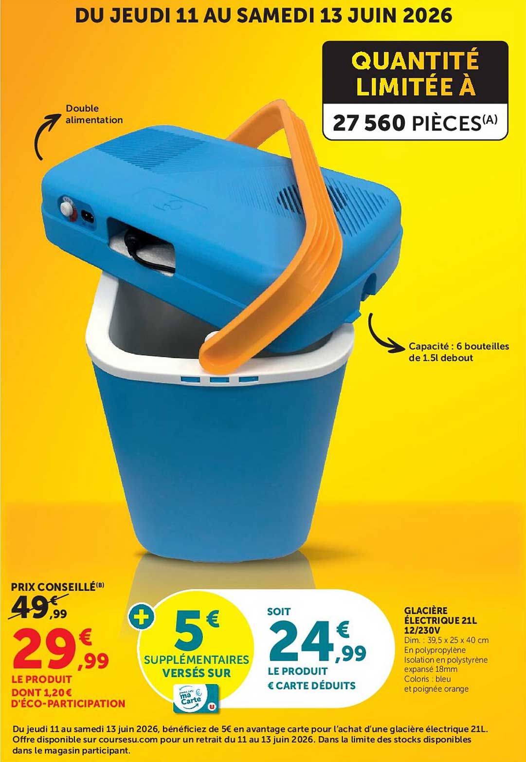 GLACIÈRE ÉLECTRIQUE 21L 12/230V