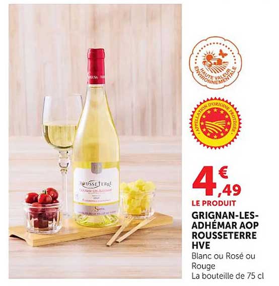 GRIGNAN-LES-ADHÉMAR AOP ROUSSETTERRE HVE