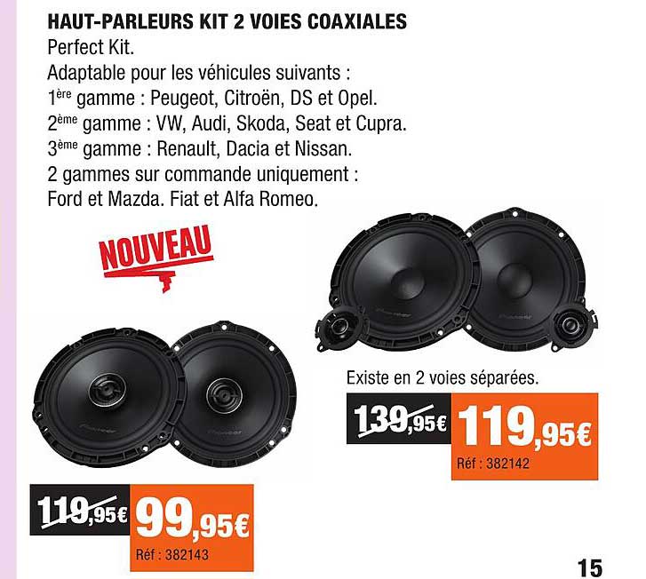 HAUT-PARLEURS KIT 2 VOIES COAXIALES