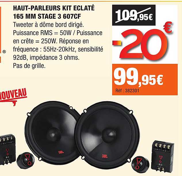 HAUT-PARLEURS KIT ECLATÉ 165 MM STAGE 3 607CF