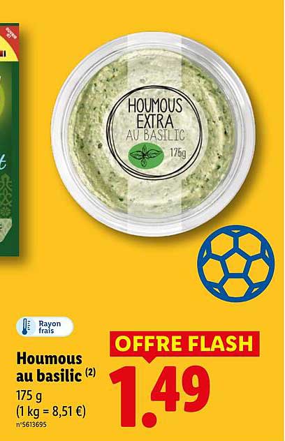 Houmous au basilic