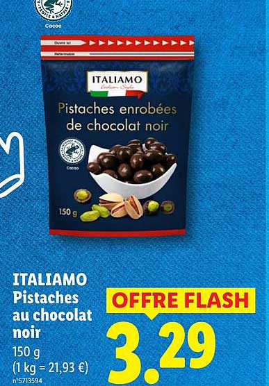 ITALIAMO Pistaches au chocolat noir 150 g
