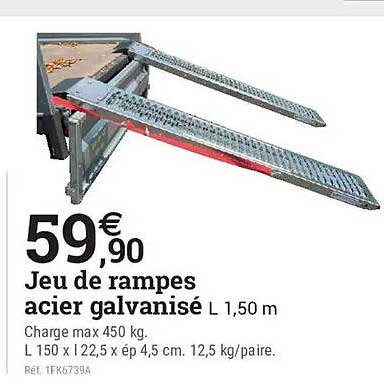 Jeu de rampes acier galvanisé L 1,50 m