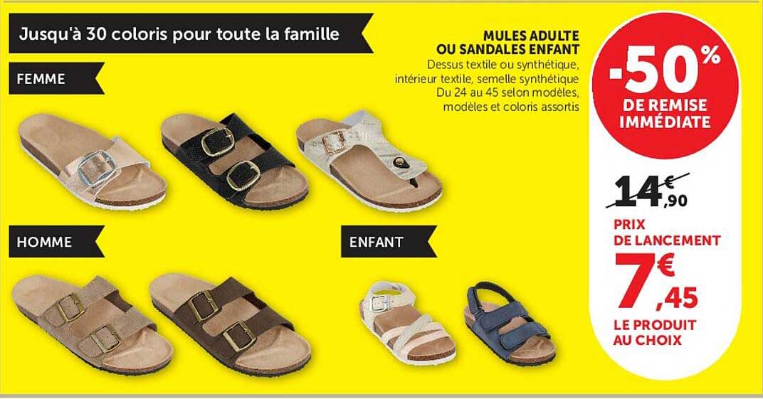Jusqu'à 30 coloris pour toute la famille