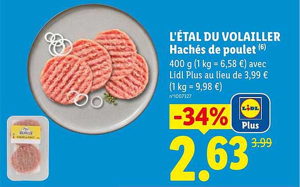 L'ÉTAL DU VOLAILLER Hachés de poulet (6)