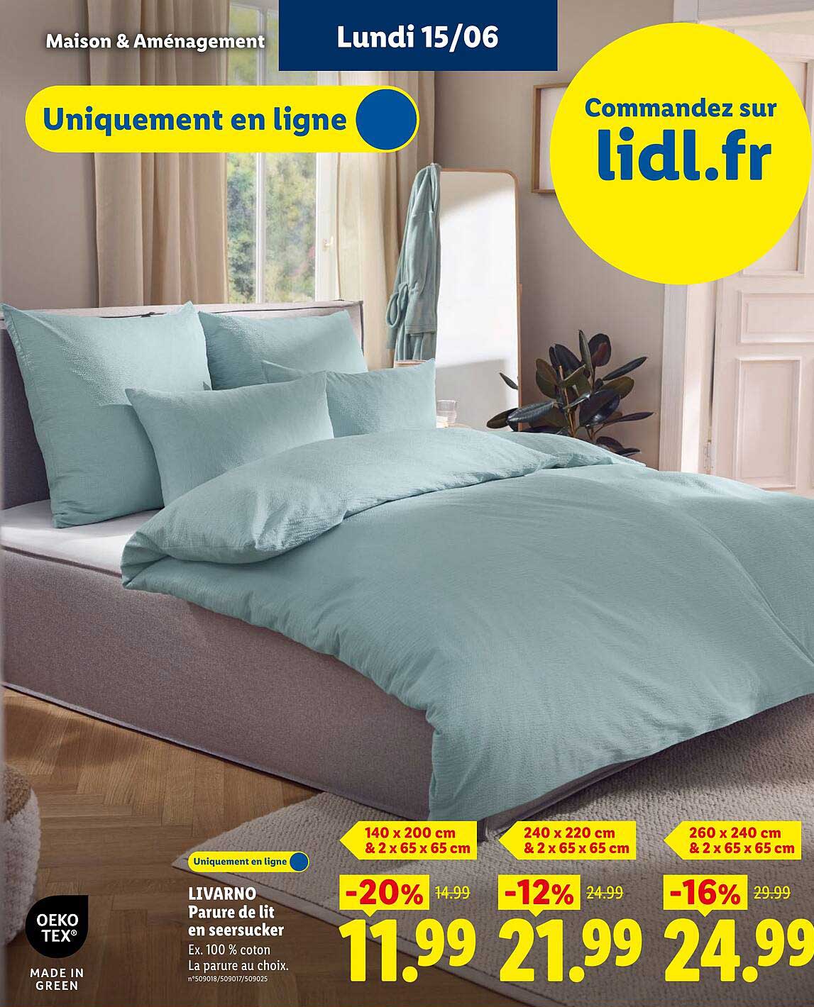 LIVARNO Parure de lit en seersucker