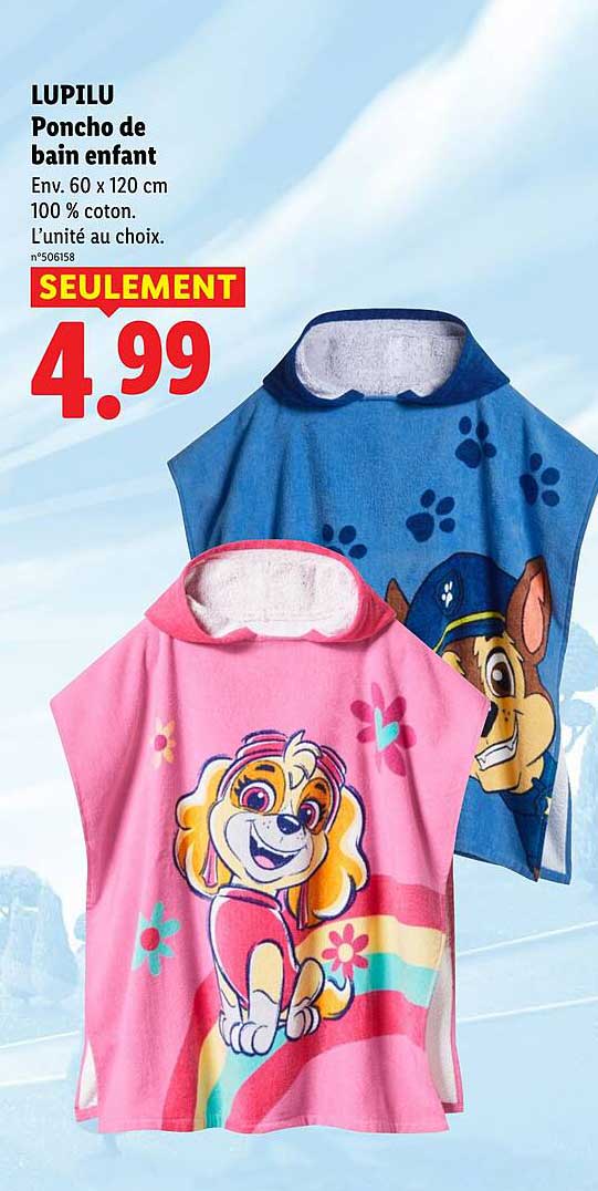 LUPILU Poncho de bain enfant