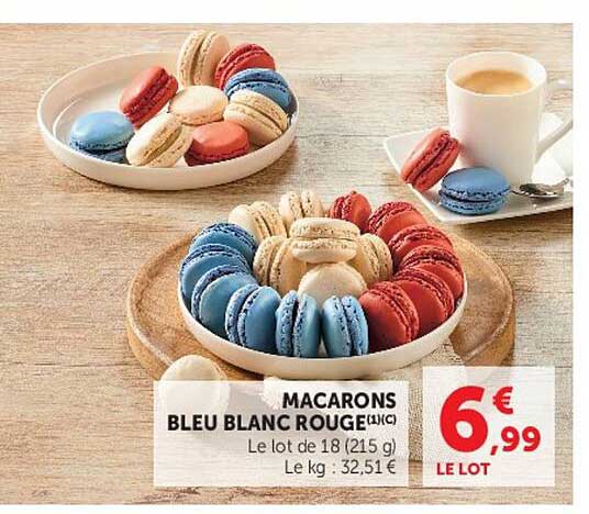 MACARONS BLEU BLANC ROUGE (x18)