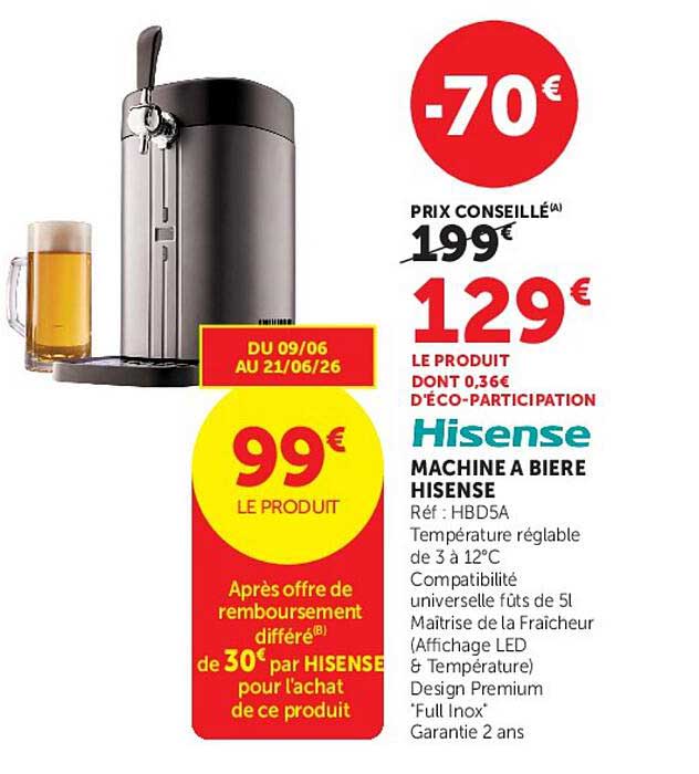 MACHINE A BIERE HISENSE