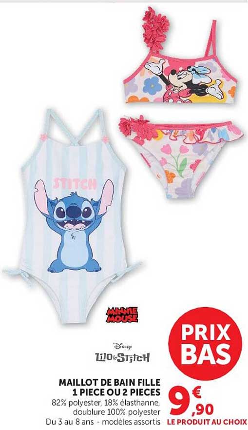 MAILLOT DE BAIN FILLE 1 PIECE OU 2 PIECES