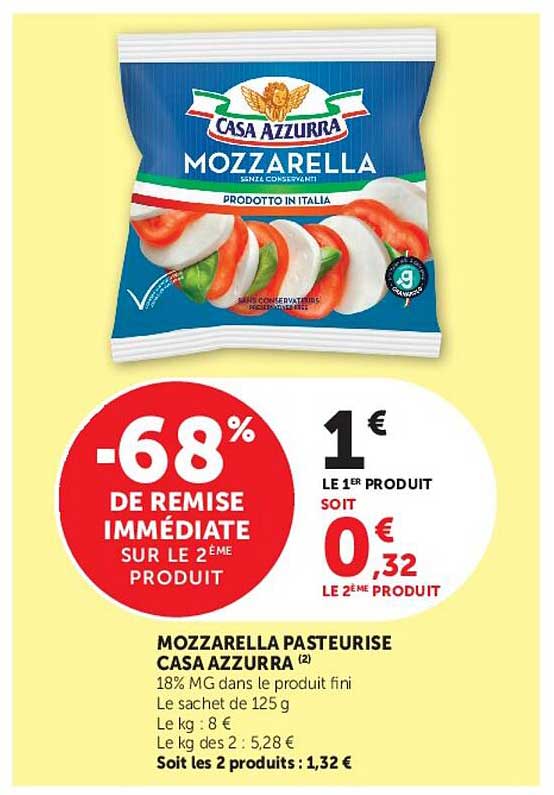 MOZZARELLA PASTEURISE CASA AZZURRA