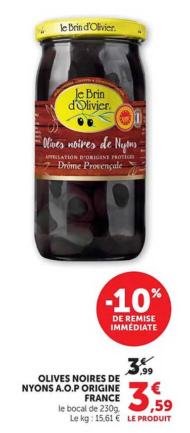 OLIVES NOIRES DE NYONS A.O.P ORIGINE FRANCE