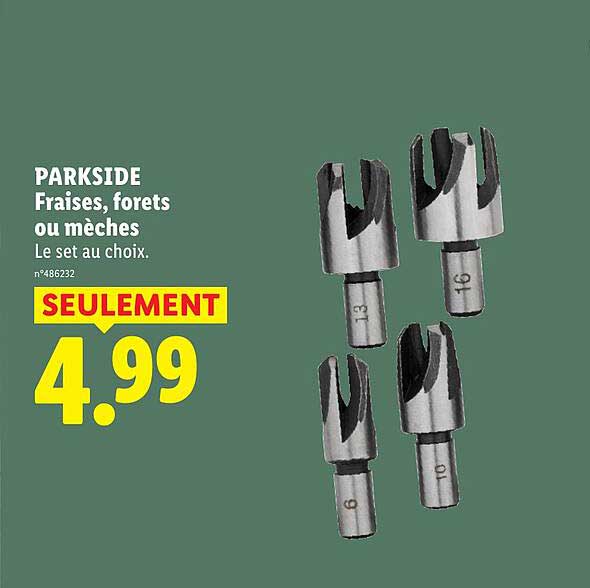 PARKSIDE Fraises, forets ou mèches Le set au choix.