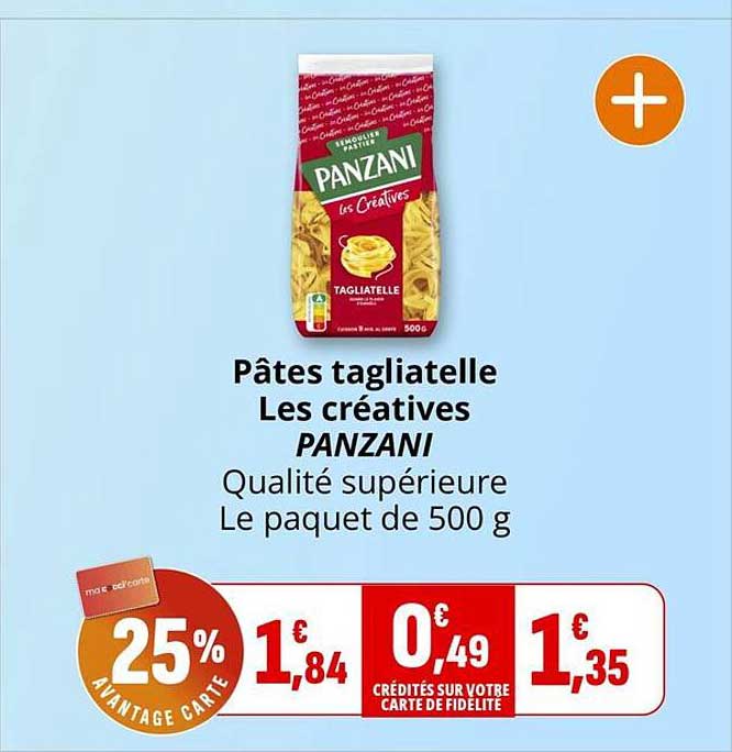 Pâtes tagliatelle Les créatives PANZANI Qualité supérieure Le paquet de 500 g